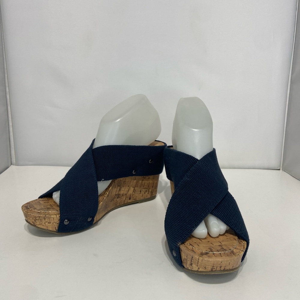 Espit Women's Navy Wedge Sandals